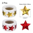 thumbnail image 2 of Uxcell 2 Rollos de Etiquetas Autoadhesivas en Forma de Estrella Brillantes de 1 Pulgada, Rojo/Dorado (C-82-25/C-77-25), 2 of 5