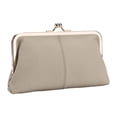 thumbnail image 1 of Grey Long Leather Clutch Wallet With Multi-Compartments, 20.5X4X12Cm Top Grain Cowhide, Rfid Protection For Cards & Cash, 1 of 4