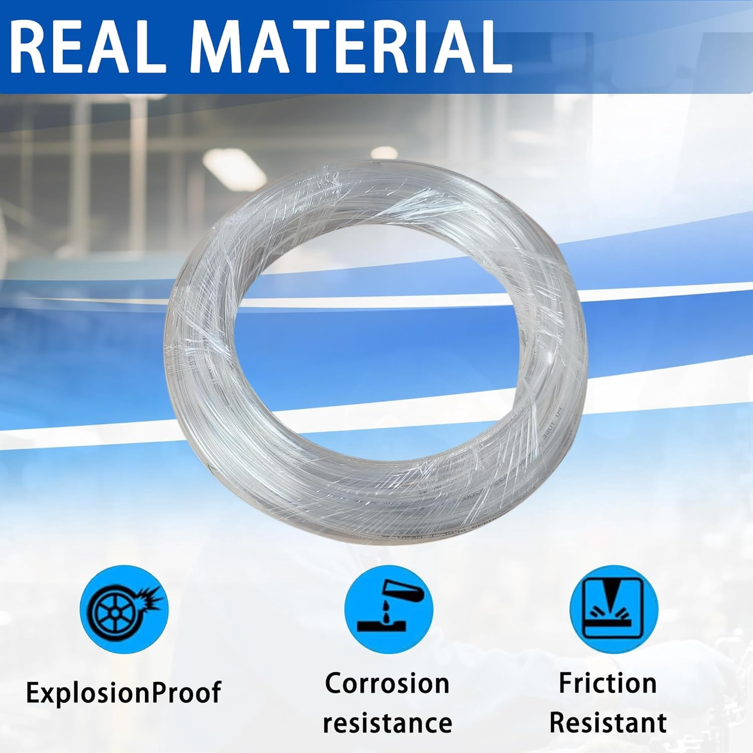 PNEUMATIC Transparent 8mm OD 5mm ID Polyurethane PU Air Hose Pipe Tube 5 Meter 16.4ft for Air Line or Fluid Transfer Transparent
