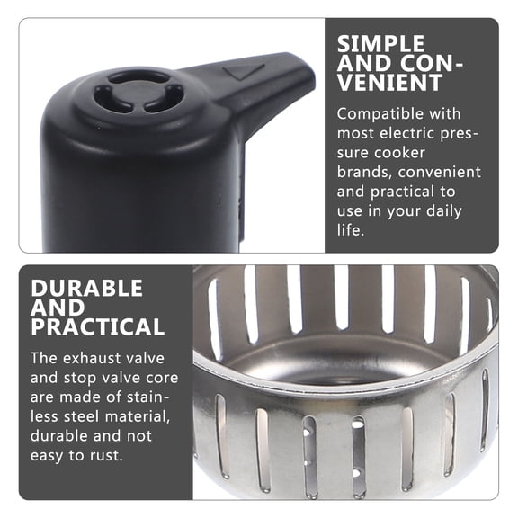 Pressure Cooker Steam Release Valve and Handle Set with Anti-Blockage Cover for Safe and Efficient Cooking