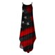 thumbnail image 3 of Día de la Independencia Mujer Verano Casual Sin Mangas Cuello Halter Tirante Falda Abertura Maxi Vestido Estampado Pompotops qwe13630, 3 of 4