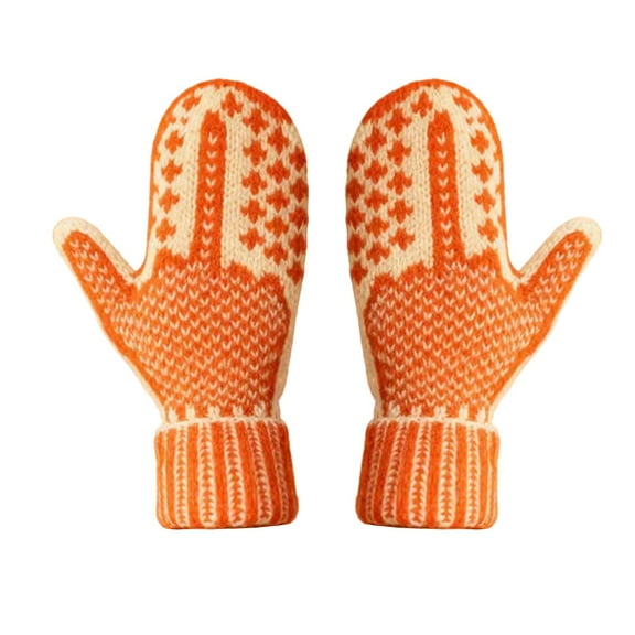 1 Pair The Naughty List Mittens, Cozy Warm Knit Gloves with a Hidden Attitude, Women's Novelty Mittens, Funny Winter Gifts for Women, Orange