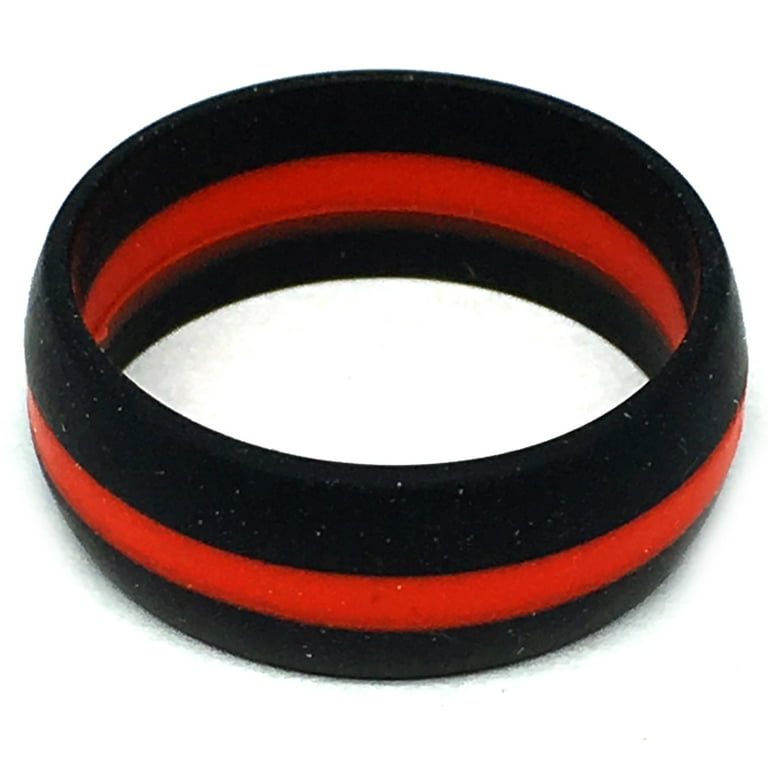 Thin red line shop rubber wedding ring