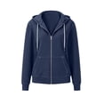 thumbnail image 7 of Mooqilaa Woemens Zip Front Hoodies, Casual Long Sleeve Drawstring Lightweight Fall Jackets with Pockets Navy Size S-2XL, 7 of 7
