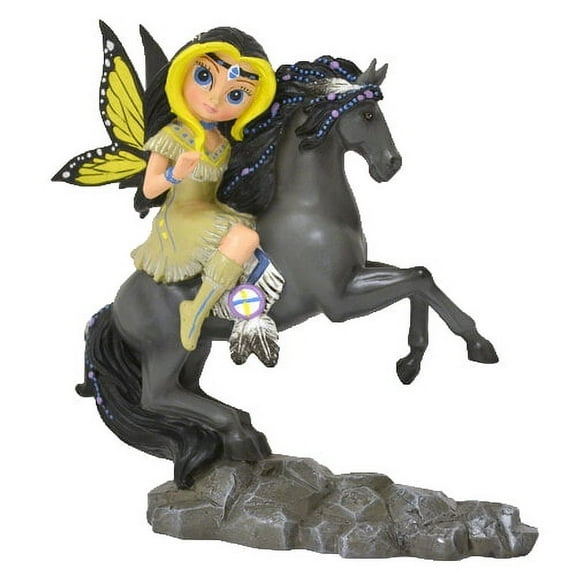 The Hamilton Collection Phoenix Tracker Fairy Spirit Rider Native Horse Statue by Jasmine Becket-Griffith 5-inches