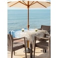 thumbnail image 3 of Outdoor Tablecloth with Umbrella Hole for Patio/Picnic/Party/Camping, Blue Brown Ombre Coastal Waterproof Table Cloth Square Cover Washable, Sea Nautical Summer Beach Starfish Coral (60"x 60"), 3 of 8