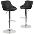 thumbnail image 2 of Flash Furniture 2 Pk. Contemporary Black Vinyl Bucket Seat Adjustable Height Barstool with Chrome Base, 2 of 8