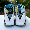 thumbnail image 4 of Ni - ke Ni - ke Air Jordan 7 Retro N7 White Ice Cube Blue Mens 12 744804-144 Sneakers, 4 of 5