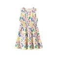 thumbnail image 4 of Fdqin Girls Dresses 3Pcs Floral Print Swing Sundress Sleeveless Cute Summer Midi Dresses Casual Kids Tank Dresses Colorful Blue Pink 9-10 Years, 4 of 7