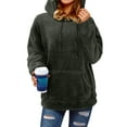 thumbnail image 3 of STARVNC Women Solid Color Pocket Hooded Long Sleeve Sweatshirt, 3 of 5