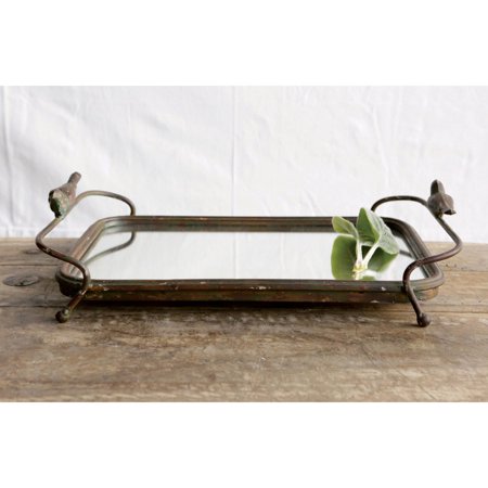 UPC 807472461137 product image for 3R Studios Metal Mirrored Tray with Bird Handles | upcitemdb.com