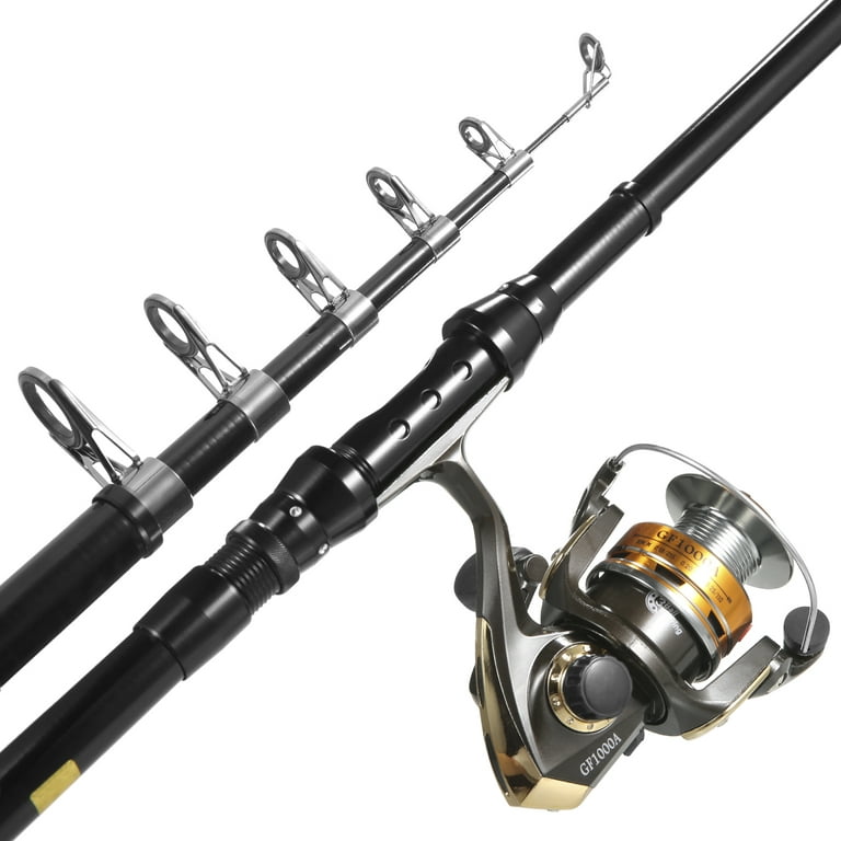 LEO Fishing Rod and Reel Combos Telescopic Fishing Pole with Reel Combo Kit  Fishing Line Lures Hooks Swivels Set Fishing Accessories with Tackle Box