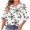 A White, variant on YUGYXL Womens 3/4 Sleeve Tops Black Leaves Blouses V Neck Ruffled T Shirts Casual Spring Tops for Women Light Blue S