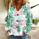 thumbnail image 1 of Puntoco Chaqueta Informal Con Botones Y Estampado Navideño Para Mujer, 1 of 5
