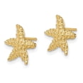 thumbnail image 3 of Auriga Fine Jewelry 14K Yellow Gold Textured Starfish Stud Earrings for Women (L-7mm, W-6.3mm), 3 of 5