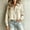 Khaki women striped ruffle blouse a1, variant on thefmos Women's Fall Winter Striped Ruffle Blouse Long Sleeve Button Down Casual Loose Tops Dressy Trendy Pullover for Vacation Fashion Clothes, Blue L