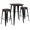 Black, variant on Flash Furniture 23.5" Square Black Metal Bar Table Set with Wood Top and 2 Backless Stools