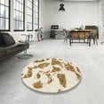 thumbnail image 4 of Ahgly Company Machine Washable Indoor Square Abstract Wheat Beige Area Rugs, 8' Square, 4 of 7