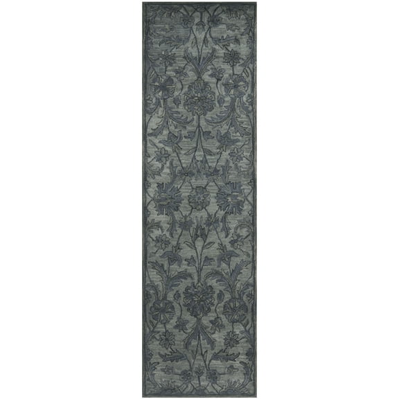 SAFAVIEH Antiquity May Floral Vines Wool Runner Rug, Grey/Multi, 2'3" x 6'