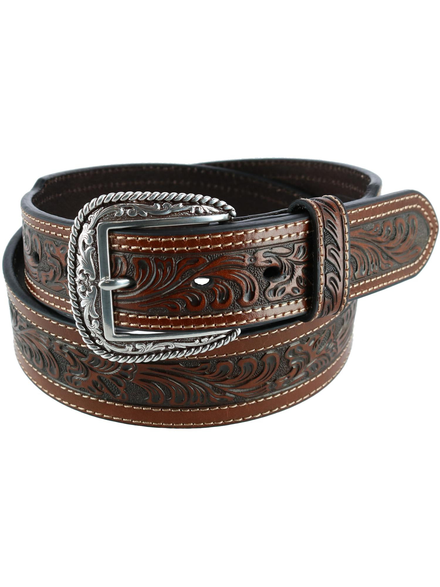 Nocona Western Belt Mens Leather Top Hand Laced Black Bark N2475401 