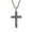 Silver with chain, variant on Unisex Stainless Steel Vintage Punk Hip Hop Pebbles Stone Lines Cross Pendant Amulet Crucifix Necklace Christian Jewelry Silver 23.6" Chain