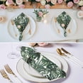 thumbnail image 2 of Green Palm Leaves Cloth Napkins, Summer Tropical Leaf Vintage Washable and Reusable Dinner Napkins Set of 4, Table Napkin for Kitchen Party Birthday Wedding Hotel Housewarming 20"x20", 2 of 8
