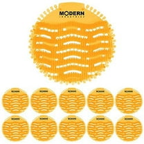 Modern Industrial Urinal Screen & Deodorizer - Fits Most Brands, Orange Citrus, 10-Pack