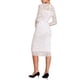 thumbnail image 3 of Vestido Midi de Cóctel de Encaje Floral con Manga Larga Transparente en V para Mujeres Chic XL Blanco, 3 of 5