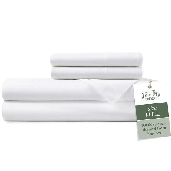 Hotel Sheets Direct 4 Piece Bed Sheet Set Full Size, 100% Viscose Derived from Bamboo Sheets Set with 2 Pillowcases, Cooling & Breathable Luxury Bedd