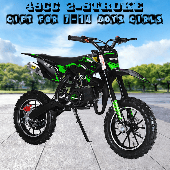 Pro-Version 49cc Kids Dirt Bike for Kid and Adluts| Kids Gift | Off-Road Tires | East to Install | Shock Absorption Springs| Soft Seat Cushion | Mini Bike for Yard Block Grasslands Sandy Use
