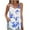 Blue, variant on Women's Summer Tank Tops Floral Printed Sleeveless Spaghetti Strap Tees Scoop Neck Flowy Loose Casual Blouses (XL, White)