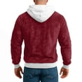 thumbnail image 4 of Havenx Mens Christmas Sweatshirt Long Sleeve 1/4 Zipper Fuzzy Flannel Hoodies Big and Tall Soild Color Santa Hoodies Fleece Zipper Xmas Pullover Tops,Wine M, 4 of 4