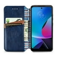 thumbnail image 4 of Dteck Wallet Case for Motorola Moto G Stylus 4G 2022, Magnetic PU Leather Kickstand Flip Cover with Card Holder Shockproof TPU Shell Embossed Pattern Folio Case for Motorola Moto G Stylus 2022, Blue, 4 of 5