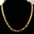 thumbnail image 5 of QQTDFG 16~40" 4/5/8mm 316L Stainless Steel Mens Womens Byzantine Box Chains Necklace-26inch necklace-8mm wide-Gold, 5 of 5