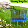 thumbnail image 5 of 12FT Trampoline for Kid&Adult Outdoor Trampoline with Heavy-duty Safety Enclosure Net&Ladder 1200Lbs HEVAOTRY-Pumpkin-Blue, 5 of 9