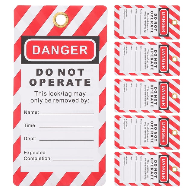 KAKOWELY equipment tags 6pcs Industrial Safety Warning Tags Lockout Tags for Equipment Repair Compliant Do Not Operate Hanging Labels Danger Warning Signs for Factory Use