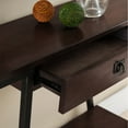 thumbnail image 6 of Leick Home Empiria Wood and Metal Console Table with Drawer, Walnut/Bronze, 6 of 12
