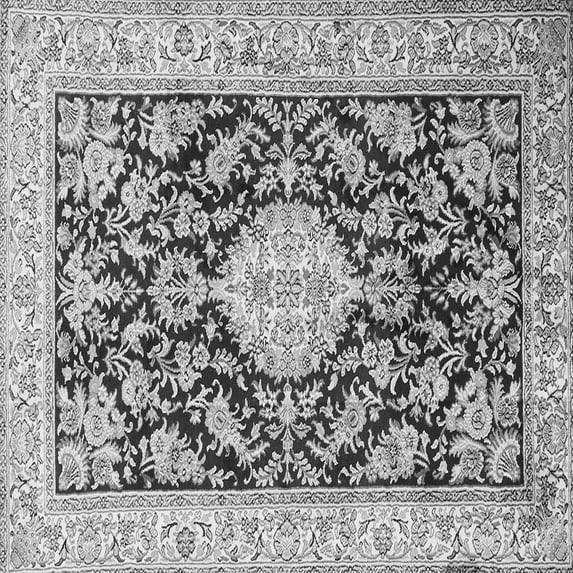 Ahgly Company Indoor Square Medallion Gray Traditional Area Rugs, 6' Square