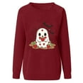 thumbnail image 3 of Plus Size Halloween Sweatshirts for Women Crewneck Casual Long Sleeve Sweat Shirts Loose Graphic Pullover Sweater Army Green, L, 3 of 4