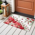 thumbnail image 4 of Valentine Love Heart Entryway Rug 2'x3'&nbsp; Non Slip Front Door Mats, Red Eucalyptus Leaf Botanical Entrance Rugs Indoor Outdoor Carpet, Washable Floor Mats Small Area Rug for Bedroom Kitchen, 4 of 8
