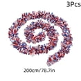 thumbnail image 3 of Cinvoph 3 Pack 4th of July Tinsel Garland, Red White Blue Patriotic Streamers, Indoor Outdoor Venue Hanging Decor for Independence Day Party, 3 of 8