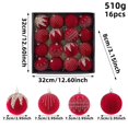 thumbnail image 3 of Eolstice Velvet Christmas Ball Ornaments, Flocked Balls with Glitter Embossed Details, Holiday Tree Hanging Festive Decor for Home, Party, Indoor, 3 of 5