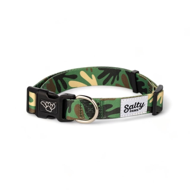 Collar Para Perro Shaka'S Salty Paws, Pequeño, Mediano Y Grande (Grande: 18"-26"", 50-90 Lbs, Camuflaje Verde)