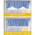 thumbnail image 6 of White Striped Tie Up Valances Curtain, Adjustable Kitchen Simple Blue Stripes Modern Style Valances for Windows Decor, Rod Pocket Short Curtains Set for Bedroom/Bathroom, 60"x18", 6 of 8
