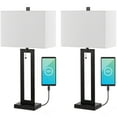 thumbnail image 3 of JONATHAN Y Sabrina 28.5" Vintage Industrial Iron LED Table Lamp with Pull-Chain and USB Charging Port, Black (Set of 2), JYL1126C-SET2, 3 of 10