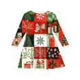 thumbnail image 4 of Kids Christmas Dresses for Girls Long Sleeve Classic Christmas Graphic A-Line Dresses Flowy Winter Dresses Christmas Outfits Girls 7-8 Years, 4 of 5