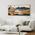 thumbnail image 2 of IDEA4WALL Extra Large Framed Canvas Print Wall Art Desert Peaks Colorful Geometric Mountain Landscape Artwork Nature Vintage Inspired Pastel Fine Art Decorative Relax/Calm for Rooms Decor - 60"x30", 2 of 5