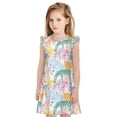 thumbnail image 1 of Vsdgher Zèbre Coloré pour Filles Chemises de Nuit Manches Courtes à Volants Robe de Nuit Pyjama pour Fête-Moyen, 1 of 6