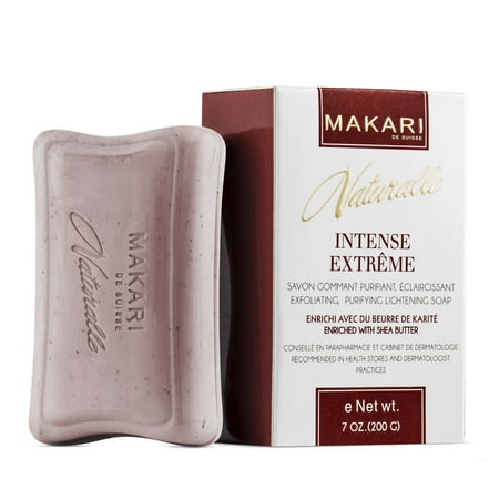 Makari Naturalle Intense Extreme Skin Lightening Soap 7oz. – Exfoliating, Purifying & Whitening Bar Soap With Shea Butter & SPF 15 – Anti-Aging Cleansing Treatment for Dark Spots, Acne