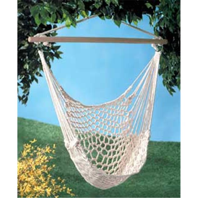SWM 35330 Cotton Rope Hammock Cradle Chair With Wood Stretcher